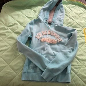 Blue Abercrombie and finch medium girls hoodie
